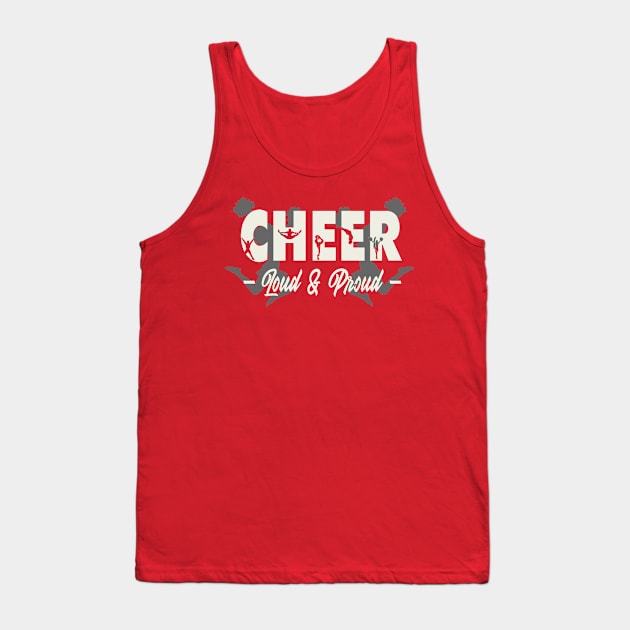 Loud Proud Cheerleader in Cheer Text Tank Top by tropicalteesshop